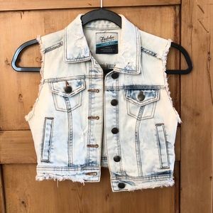 Zara cropped denim vest